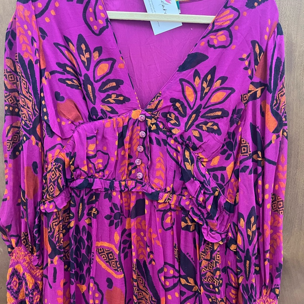 FARM Rio Purple and Orange Maxi Dress - Picture 2 of 3